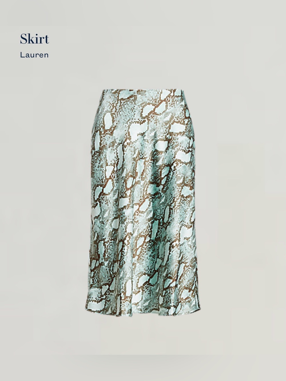 NWT Ralph Lauren Women's Satin Snakeskin Print A line Skirt 10 - Picture 3 of 6